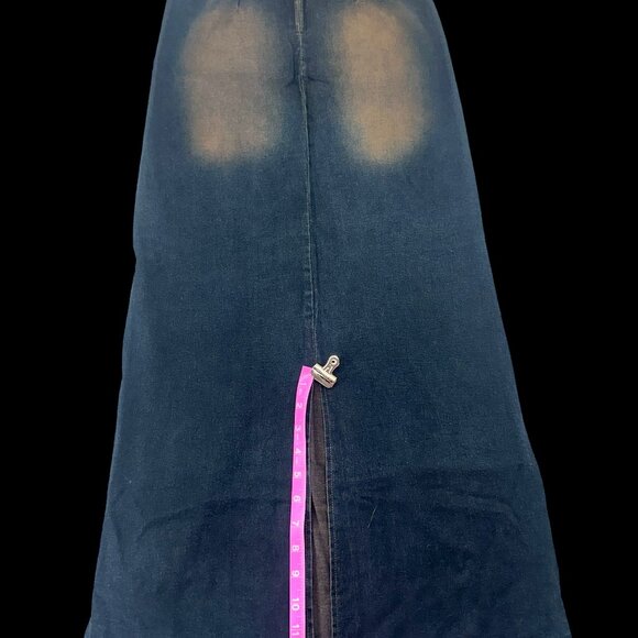 Long Distressed Denim Skirt - Picture 5 of 6